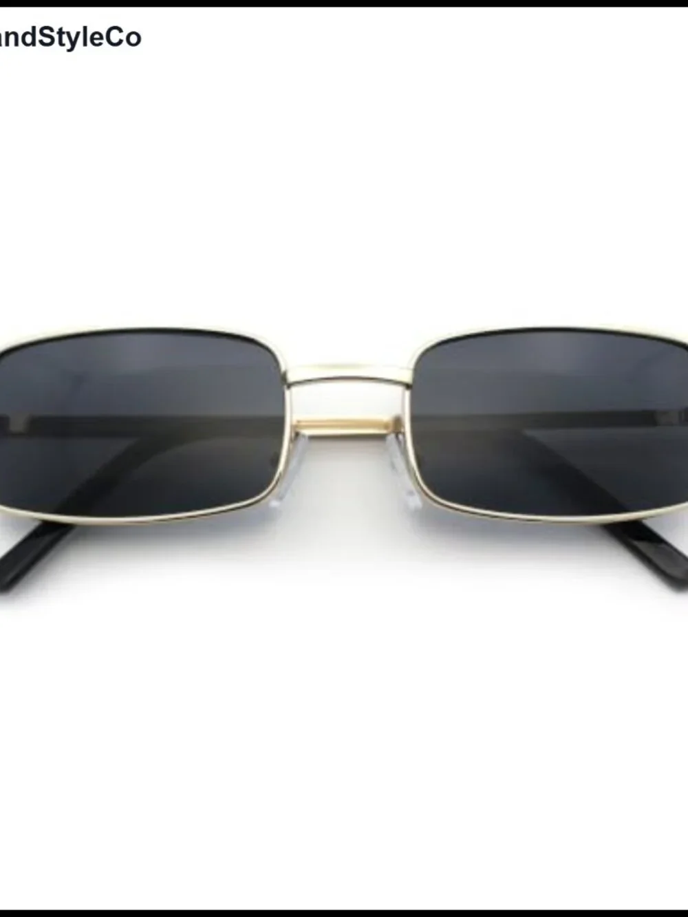 Retro Rectangle Metal Frame Sunglasses UV400